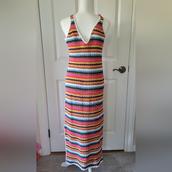 Marine Layer Viv Crochet Dress in Multi Stripe - Picture 4 of 6